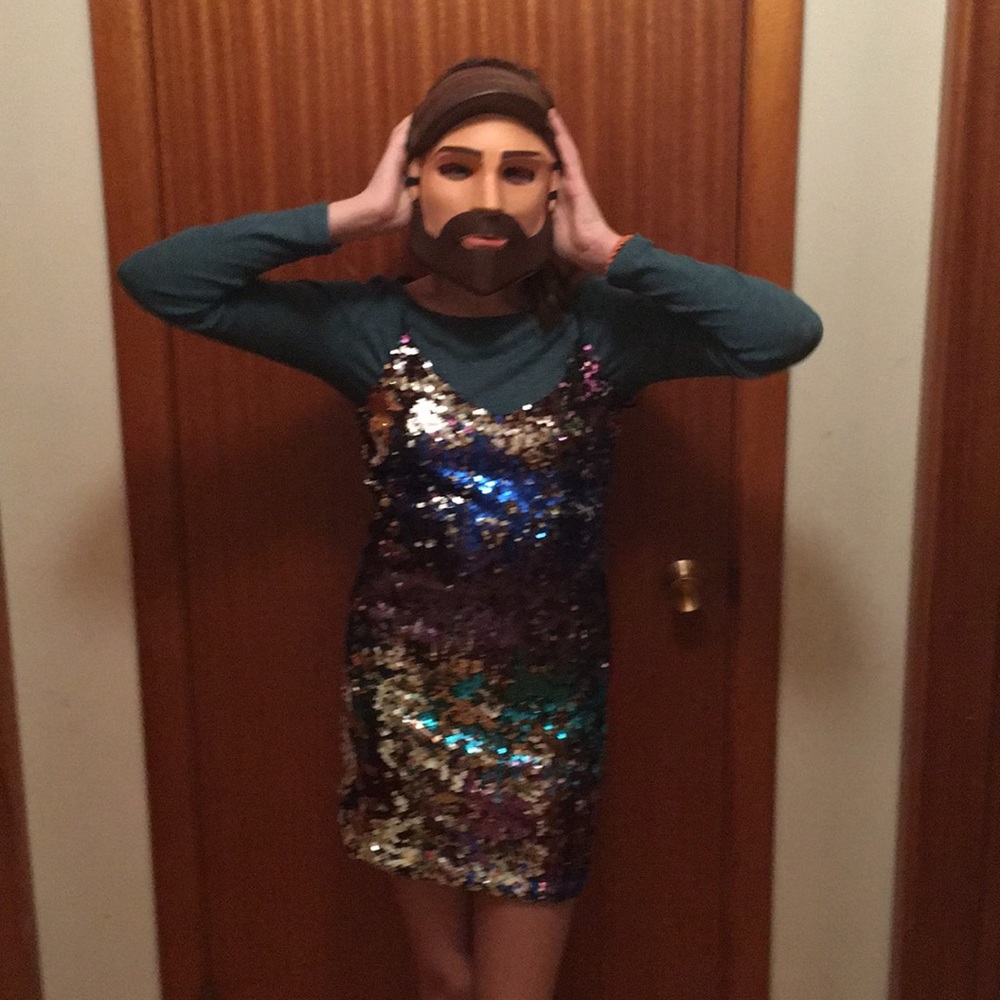 Reversible sequin party dress